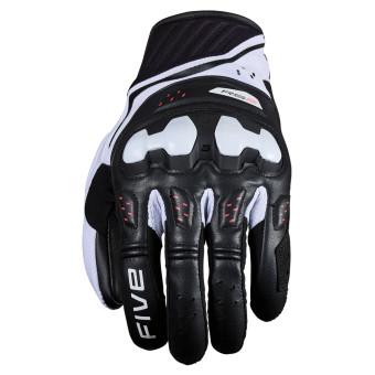 Guanti moto Five RS2 Evo 2 Nero Bianco Rosso Fluo