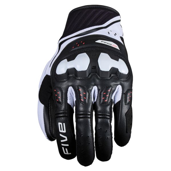 Guanti moto Five RS2 Evo 2 Nero Bianco Rosso Fluo