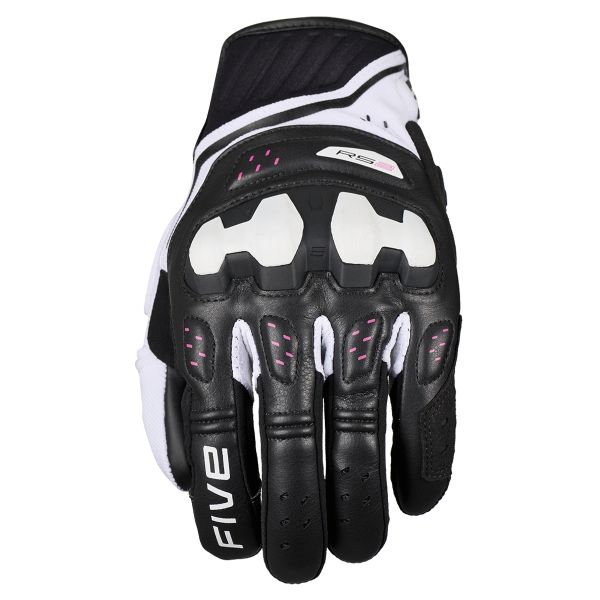 Guanti moto Five RS2 Evo 2 Donna Nero Bianco Rosa