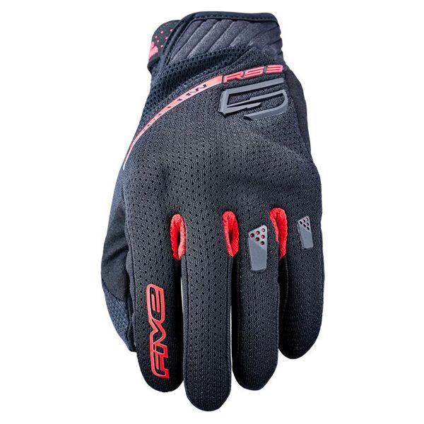Guanti moto Five RS3 Evo Airflow Black Red Guanti moto Five RS3 Evo Airflow Black Red