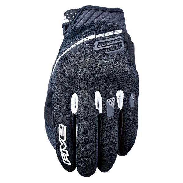 Guanti moto Five RS3 Evo Airflow Black White Guanti moto Five RS3 Evo Airflow Black White
