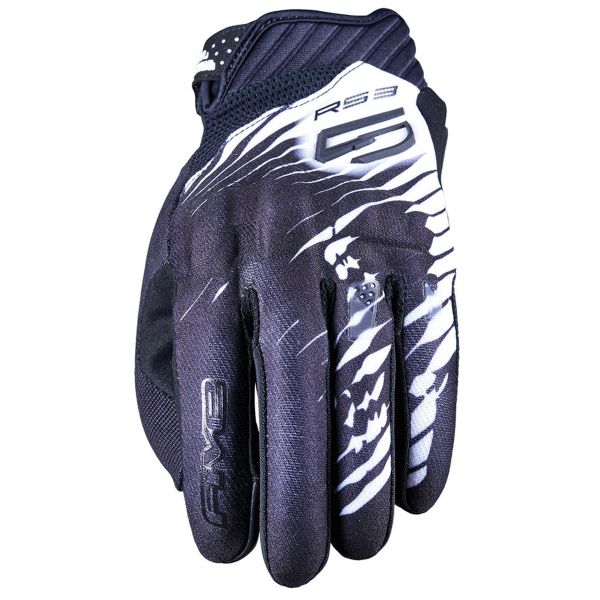 Guanti moto Five RS3 Evo Skull Black White