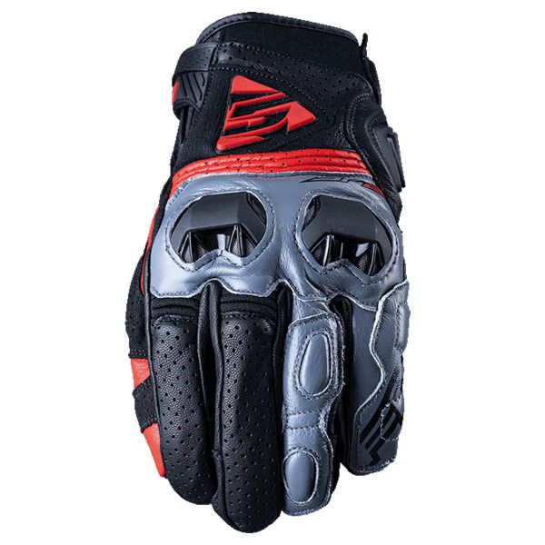 Guanti moto Five SF2 21 Grey Fluo Red Guanti moto Five SF2 21 Grey Fluo Red
