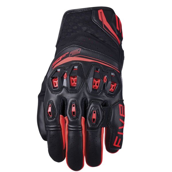 Guanti moto Five SF2 Evo nero rosso fluo
