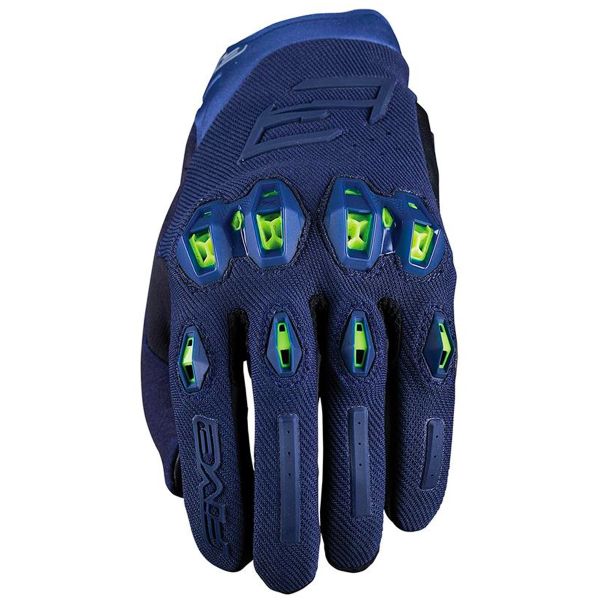 Guanti moto Five Stunt Evo 2 Night Blue Fluo Yellow Guanti moto Five Stunt Evo 2 Night Blue Fluo Yellow