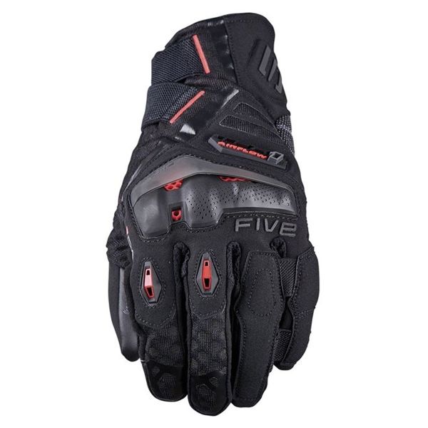 Guanti moto Five TFX1 Airflow Short Nero Rosso fluo