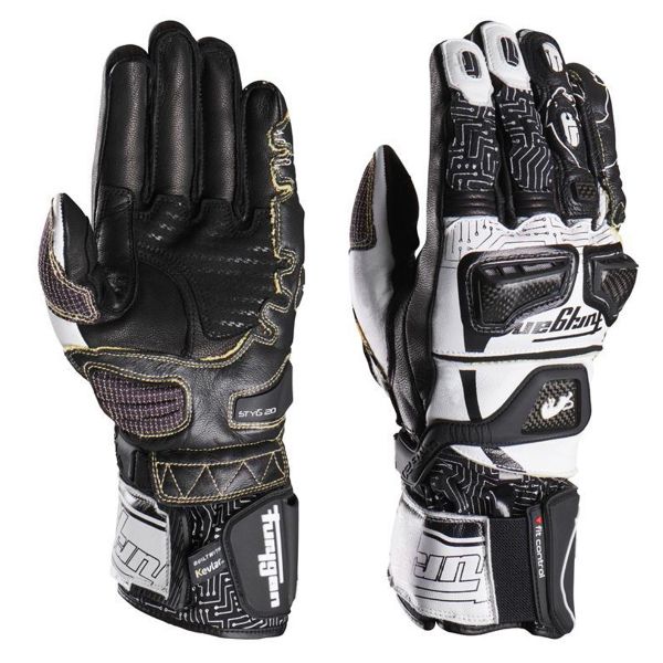Guanti moto Furygan Styng20 Kevlar White Black Guanti moto Furygan Styng20 Kevlar White Black