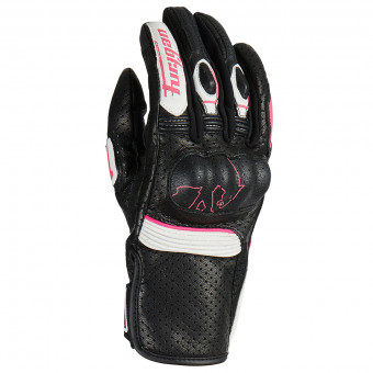 Guanti moto Furygan TD Roadster Lady Black White Pink