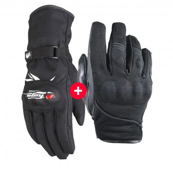 Guanti moto HARISSON Splash Waterproof Black + Origami Lady Black White