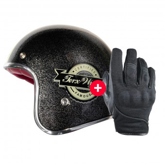 Guanti moto HARISSON Splash Waterproof Black + Wyatt Famous Glitter Black