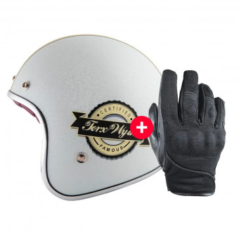 Guanti moto HARISSON Splash Waterproof Black + Wyatt Famous Matt Glitter White