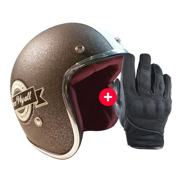 Guanti moto HARISSON Splash Waterproof Black + Wyatt Famous Matt Glitter Charcoal