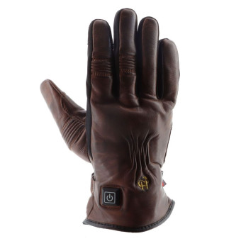Guanti moto Helstons Benson Evo riscaldato in pelle marrone
