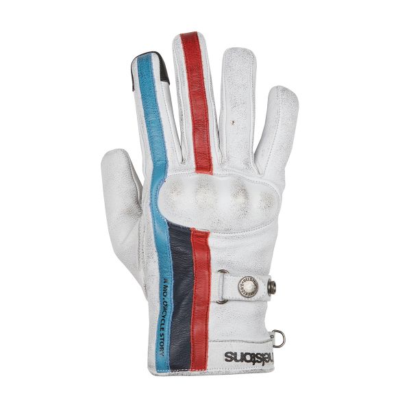 Guanti moto Helstons Burton White Blue Red