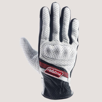 Guanti moto Helstons Auto Estate Pelle Nero Bianco Rosso