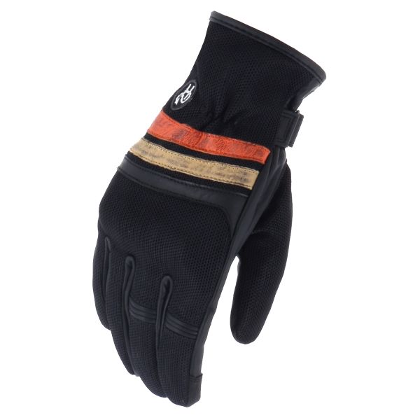 Guanti moto Helstons Skyline Air Mesh Nero Beige Arancione