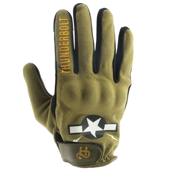 Guanti moto Helstons Thunderbolt Summer 4Ways Pelle Khaki Nero