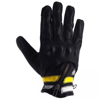 Guanti moto Helstons Ziper Summer Black White Yellow