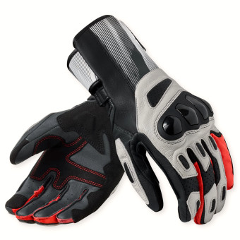Guanti moto REV'IT Metis 2 Light Grey Neon Red