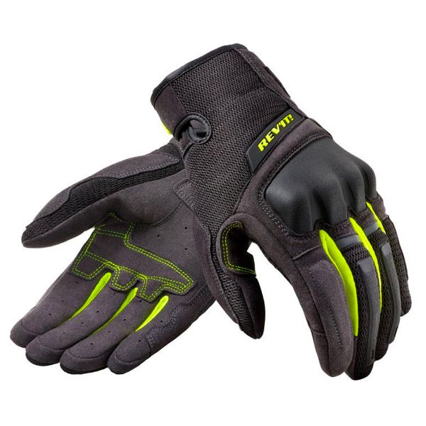 Guanti moto REV'IT Volcano Nero Giallo Neon