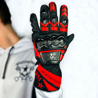 Guanti moto SPARTMOTARD Racing GP Red 11