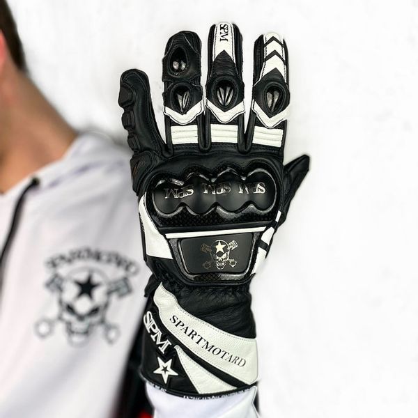 Guanti moto SPARTMOTARD Racing GP White 10