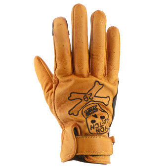 Guanti moto Von Dutch Bones Leather Gold Black
