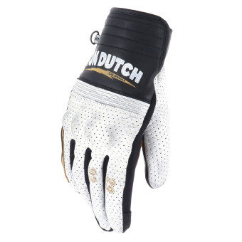 Guanti moto Von Dutch Born Air Nero Bianco Oro