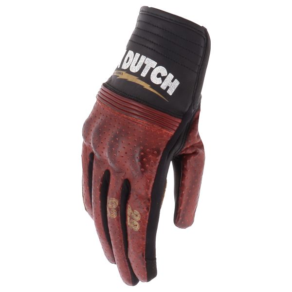 Guanti moto Von Dutch Jackie Air Nero Rosso Oro