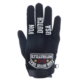 Guanti moto Von Dutch Key Leather Black White