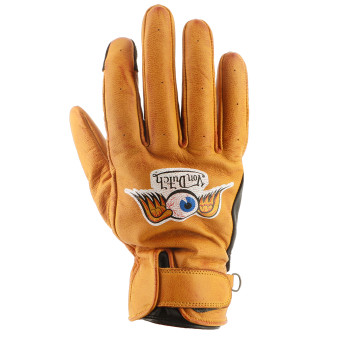 Guanti moto Von Dutch Vision Leather Gold Black