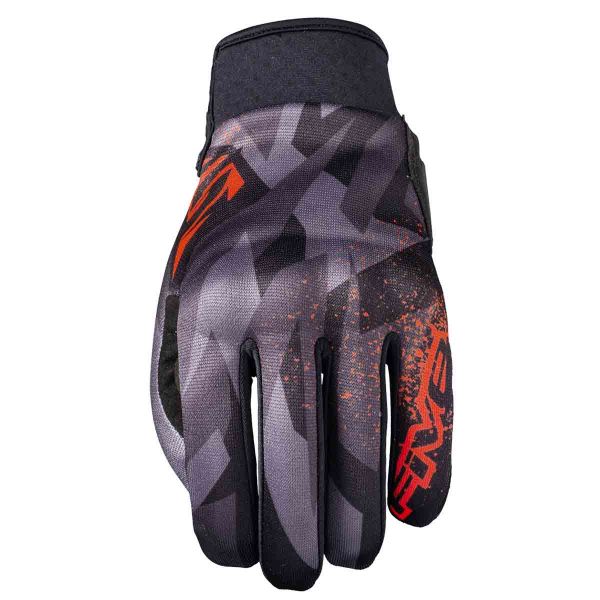 Guanti moto Five Globe Replica Camouflage Rosso Fluo