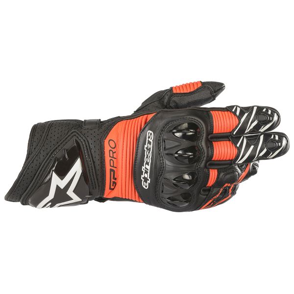 Guanti moto Alpinestars GP PRO R3 Black Red Fluo