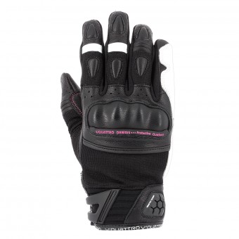 Guanti moto V'Quattro Road Star Donna Nero Bianco