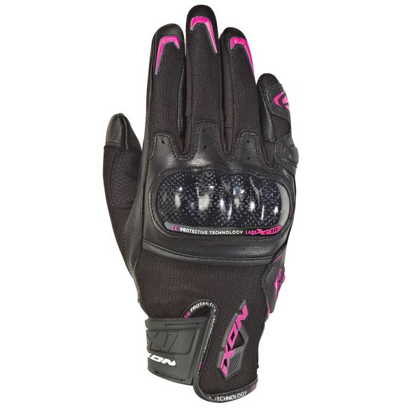 Guanti moto Ixon RS Rise Air Lady Nero Fucsia