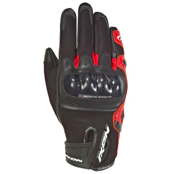 Guanti moto Ixon RS Rise Air Nero Rosso Guanti moto Ixon RS Rise Air Nero Rosso