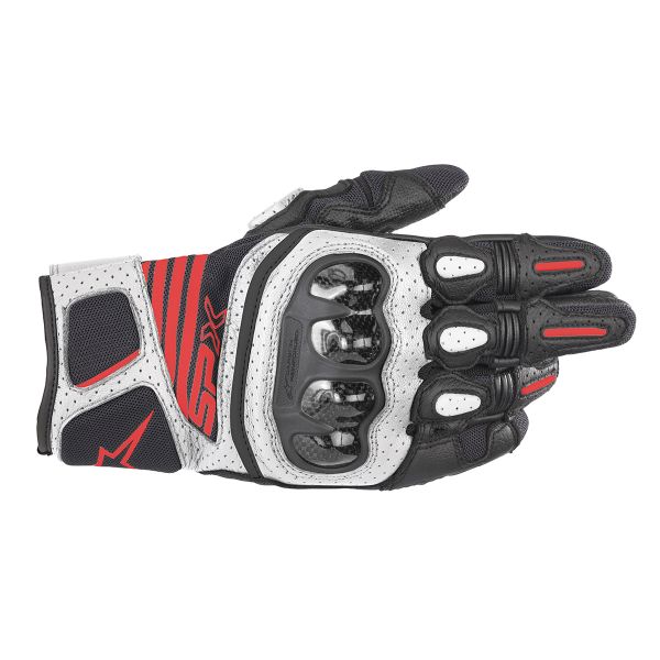 Guanti moto Alpinestars SP X Air Carbon V2 Black White Red Fluo