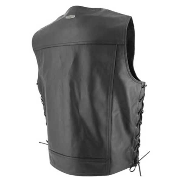 Soubirac Gilet Pelle Lacci Nero