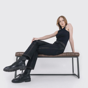 Knox Donne Cartmel Kick Flare Regular Invecchiato Nero Ruggine