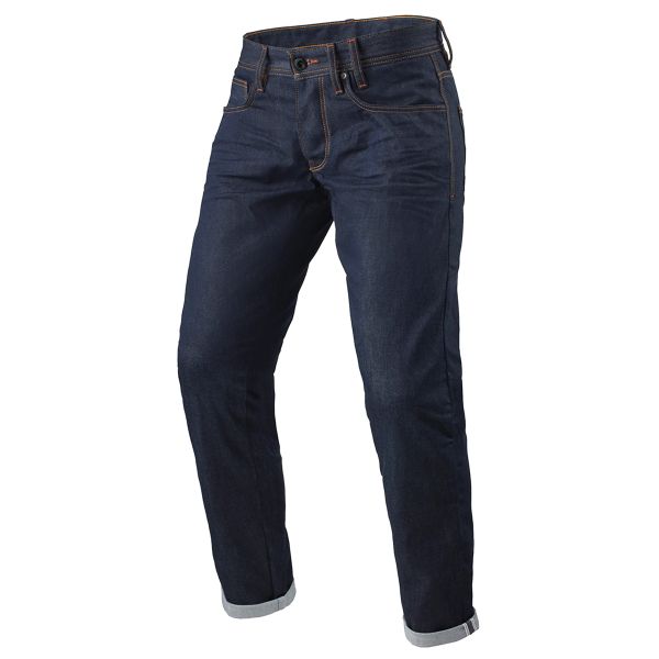 Jeans moto REV'IT Lewis Selvedge Tape Red Dark Blue Jeans moto REV'IT Lewis Selvedge Tape Red Dark Blue