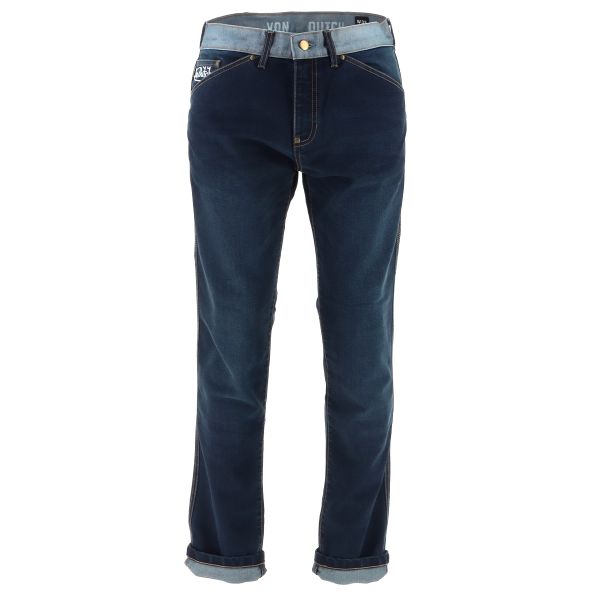 Jeans moto Von Dutch Eden Denim Stretch Blu Sporco