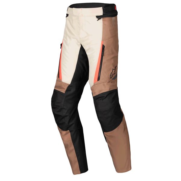 Pantalone moto Alpinestars ST-1 Waterproof Pants Dark Khaki Sand Black Red Fluo