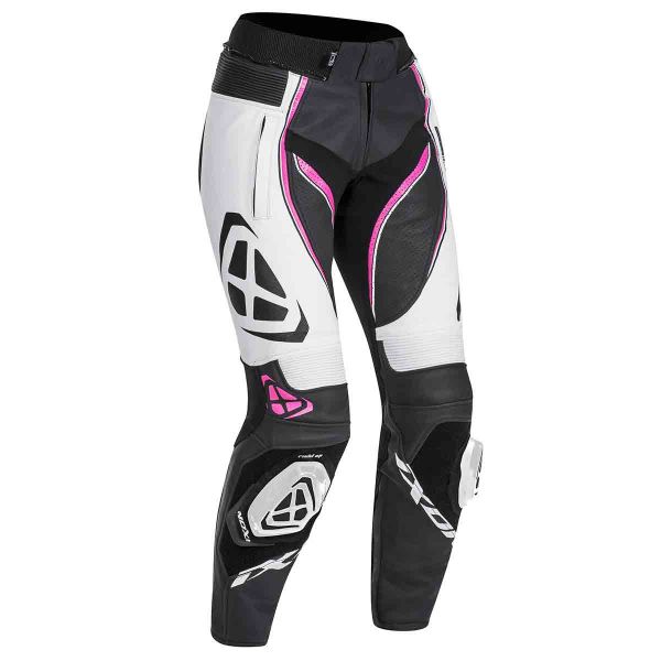Pantalone moto Ixon Vortex Lady Pant Nero Bianco Fucsia