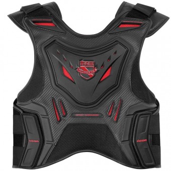Paraschiena Moto ICON Stryker Vest Black Red
