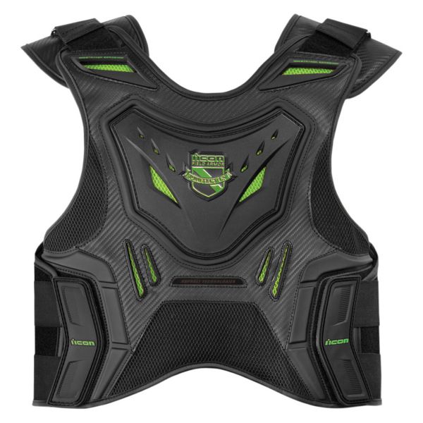 Paraschiena Moto ICON Stryker Vest Black Green