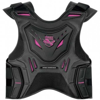 Paraschiena Moto ICON Stryker Vest Black Pink Woman