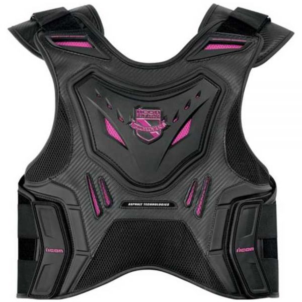 Paraschiena Moto ICON Stryker Vest Black Pink Woman