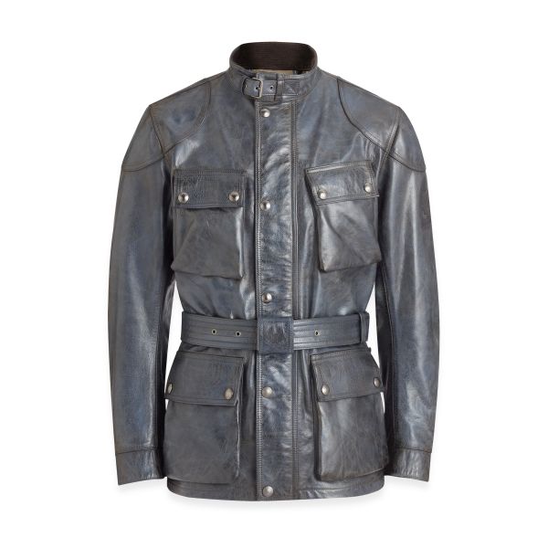 Giacche Moto Lunghe Belstaff Trialmaster Leather Insignia Blue