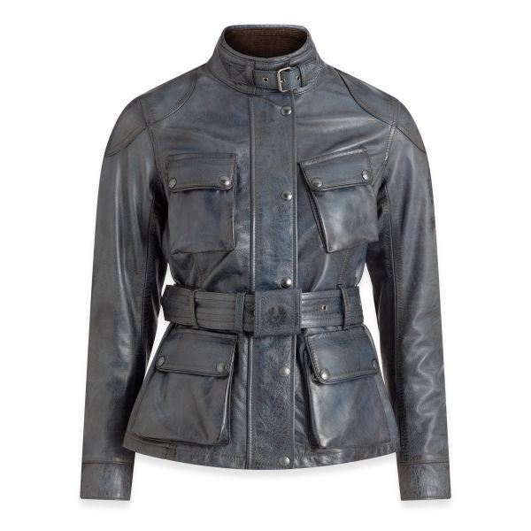 Giacche Moto Lunghe Belstaff Trialmaster Leather Lady Insignia Blue