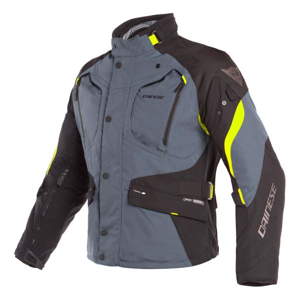 Giacche Moto Lunghe Dainese Dolomiti Gore-Tex Ebony Black Fluo Yellow